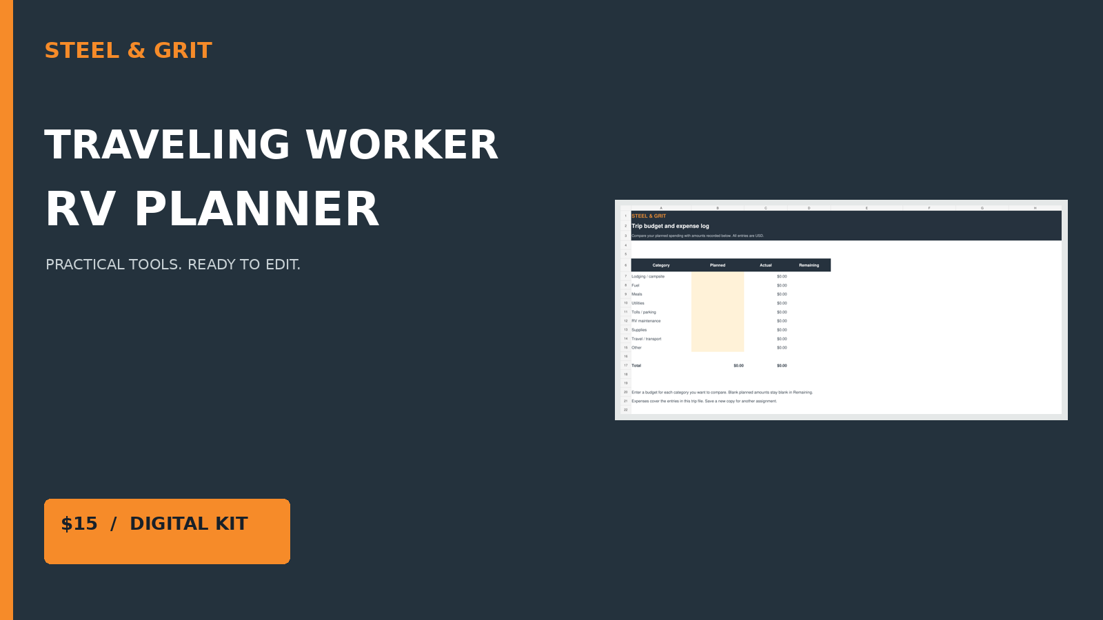 Traveling Worker RV Planner